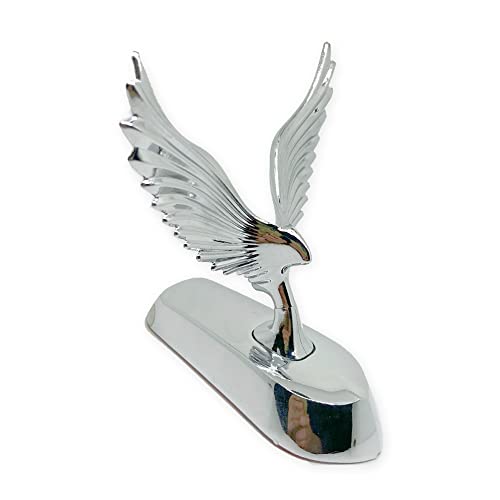 American Flying Eagle Hood Ornaments For Cars Bird Logo Metal Stickers 3D Car Hood Decals Stand Bonnet Emblem Badge Sculpture Ornament For Trucks Auto Styling 10X8.7Cm/3.9X3.4Inch (Chrome) #TOP6
