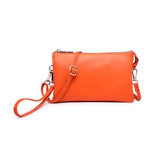 Image of JEN & CO. Riley Crossbody Bags for Women Vegan Leather Wristlet Clutch Wallet Purses Handbags with 2 Straps