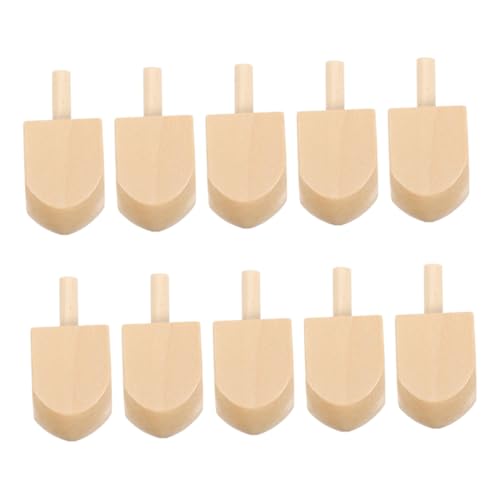 GARIOUANS 10 Piezas Peonza De Madera Dreidels De Madera Hanukkah Dreidel Mini Judío Adorno De Juegos De Hanukkah Dreidels a Granel Juego De Trompeta Beige Arbol De Loto