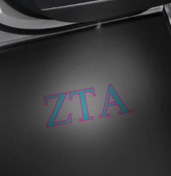 Sorority Shop Zeta Tau Alpha Car Door LED Projector Lights, 2 Pack - Greek Letters Design Courtesy Lights