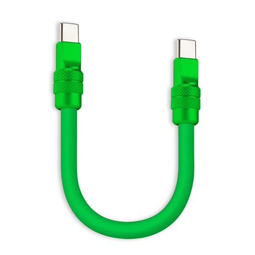 chubbycable Short USB C to C Cable 240W Charging Cable, All Green, 20 inch