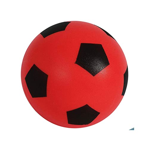 HTI Fun Sport Schaumstoff-Fußbälle | Weiche, sichere Schaumstoffbälle für Indoor & Outdoor | Langlebig, leicht & ideal für Kinder & Erwachsene | Spaß für alle Altersgruppen | 19,4 cm (1 Rot)
