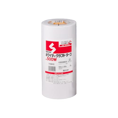Amazon.co.jp: セキスイ ホワイティクラフトテープ No.500W 50mm×50M 5