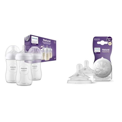 Biberon Réponse Naturelle Avent 260 ml anti-colique avec tétines débit 3