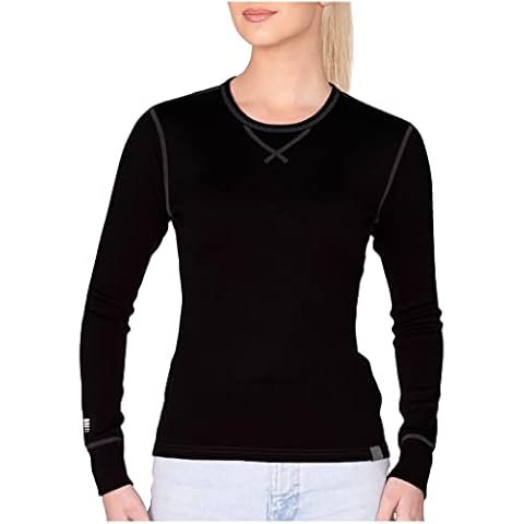 MERIWOOL Women's Merino Wool Heavyweight Baselayer Crew - Black/M Cover