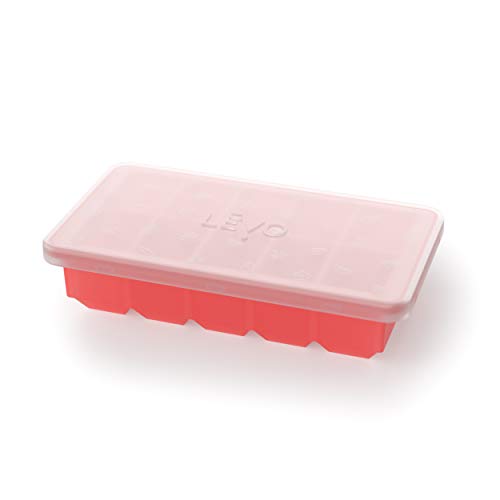 LÄ’VO Herb Block Tray - Silicone Herb Freezer Tray with Lid - Herb Saver for Homemade Infusions - Silicone Freezer Tray for LÄ’VO I & LÄ’VO II Infusions - Food Grade Silicone, BPA Free - Red