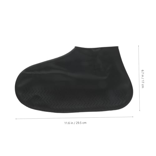 Cubiertas impermeables para calzado de silicona Hemobllo, 1 par, diseño flexible y fácil de limpiar, para actividades al aire libre, negro, para barro y lluvia miniatura 2