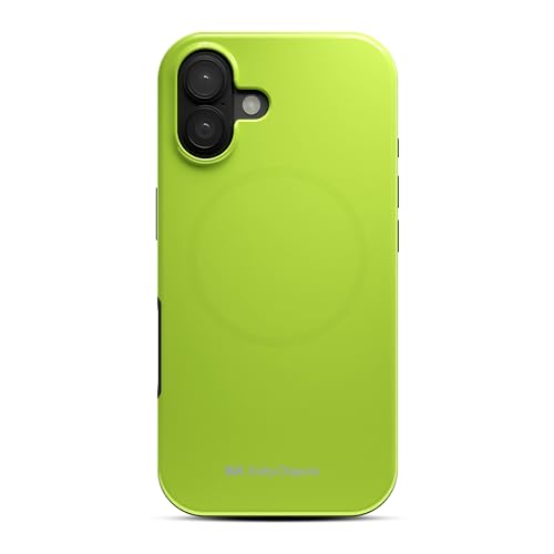 Image of DailyObjects Polycarbonate Enamel Bumper Magsafe Case for iPhone 16 Compatible with Mag-Safe Wireless Charging | Lime Hybrid Magnetic Back Cover