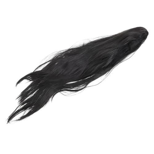 TIKODIDA Peluca de Disfraz de Halloween Negra de Tamaño Único, Peluca Sintética Larga de Cosplay para Mujer y Hombre, Accesorio Espeluznante para Fiesta Temática y Mascarada
