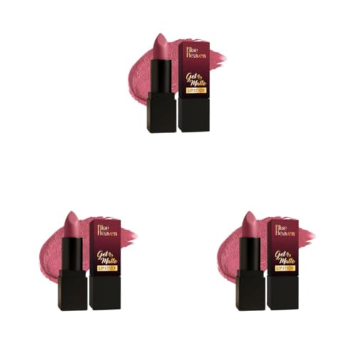 Image of Blue Heaven Get Matte Lipstick | Soft Matte Finish and Lightweight Formula | Intense Pigment | Long-Lasting Lipsticks For Women | 403PM | 4gm (Pack of 3)