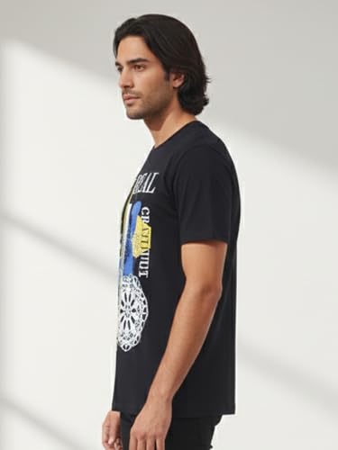 Image of Dollar Men's Pack of 1 Printed Non Zipper Round Neck T-Shirt