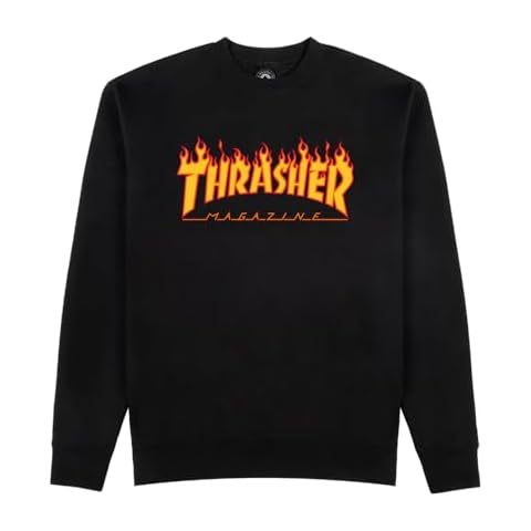 Thrasher Black Flame Logo Sweatshirt for Men Cover