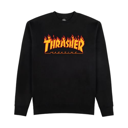 Thrasher Skateboard Magazine Crewneck Sweatshirt Flame Logo Skate Sweatshirt