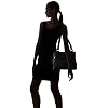 Piel Leather Double Compartment Shoulder Bag, Black, One Size