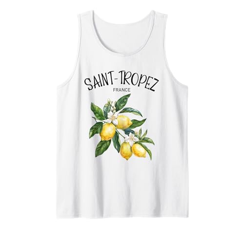 Saint-Tropez Lemon Art French Lover Francia Costa Azul Camiseta sin Mangas