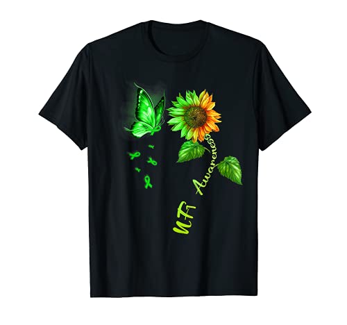 NF1 Bewusstseins mit Schmetterlings-Sonnenblüten. T-Shirt