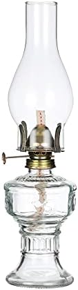 Rustic Oil Lamp Lantern Vintage Glass Kerosene Lamp 12.5''Chamber Oil Lamps for Indoor Use Home Decor Lighting Oil Lantern