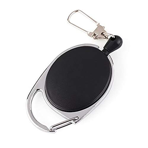 Preisvergleich Produktbild Greatangle Mini Multifunktionaler einziehbarer Schlüsselbund Schwarz Anti-Lost Schlüsselbund Schnalle Rückstoßring Pull Clip Schlüsselring Outdoor