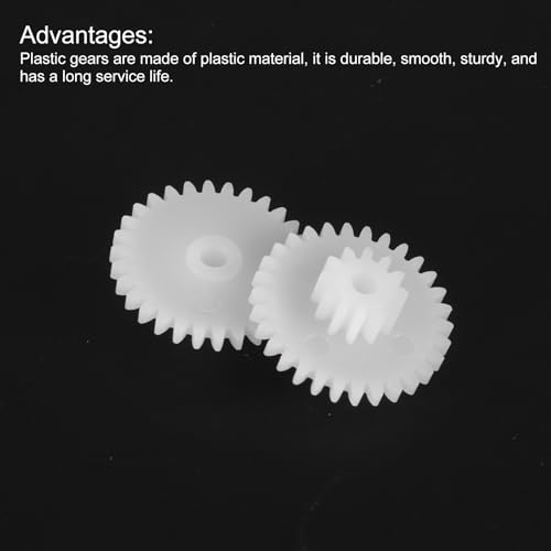 QUARKZMAN 20 Stück Kunststoffzahnräder 30 Zähne Kunststoffmotorzahnrad Modell 30122B Reduziergetriebe für RC Auto Modell DIY Roboter (Weiß, Modul 0.5)