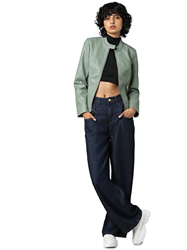 Image of ONLY Women Brown Leather Jacket