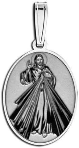 PicturesOnGold.com Divine Mercy Double Sided Oval Religious Medal - Image 2