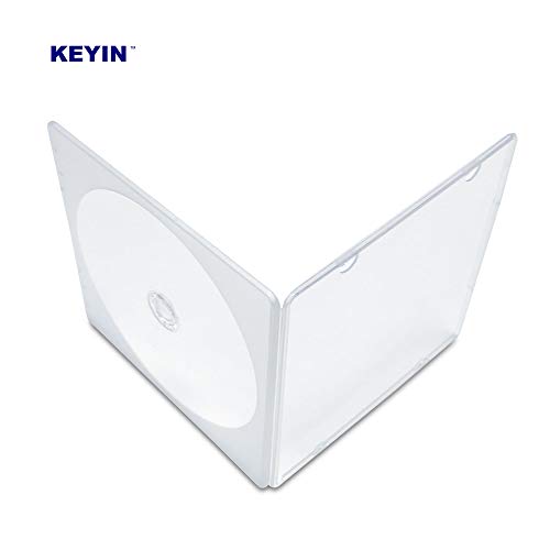 KEYIN Slim Single Clear PP Poly CD Case, 100-Pack
