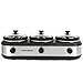 Price comparison product image Progress EK4614P 3 in 1 Electric Triple Slow Cooker, Food Warmer & Buffet Server, 3 x 2.2 L Removable Cooking Pots, Lids Rests & Serving Spoons, Independent Low/High/Warm Temperature Controls, 420 W