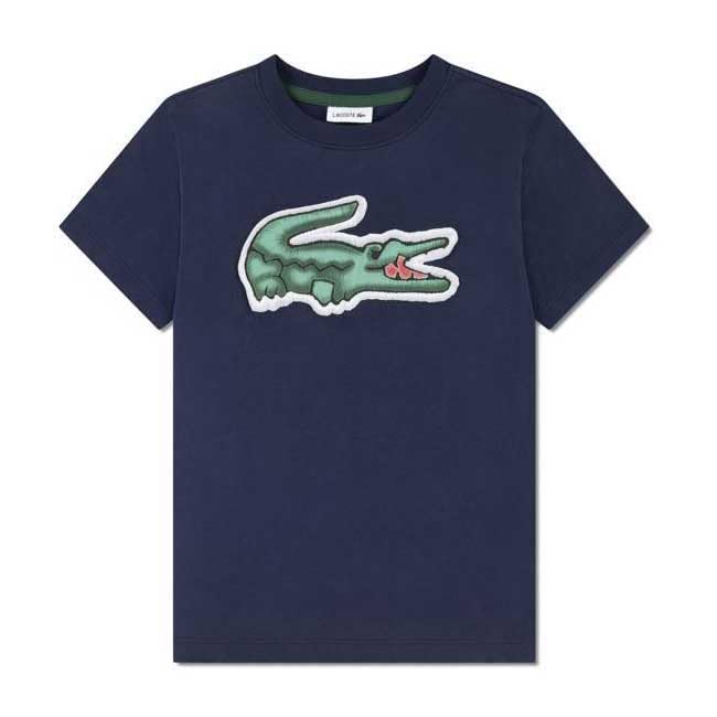 Lacoste Camiseta Lcb Puff para niño, Color Azul Marino, 10 años