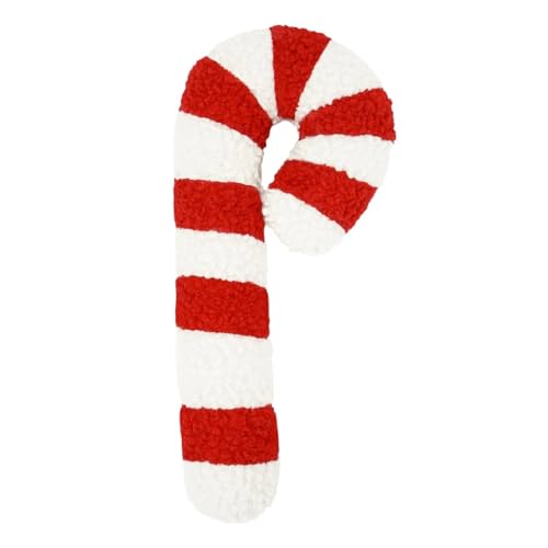 kkrrammii Christmas Candy Cane Pillow Red and White Plush Decorative Throw Pillow Soft Fabric Peppermint Shaped Cushion for Holiday Sofa Bedroom Christmas Decor (Cane)