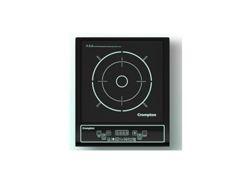 Image of Crompton Instaserve 1200W Induction Cooktop with 11 Feather Touch Buttons | 8 Pre-Set Cook Menus | Overvoltage Protection | Energy Efficient Electric Cooker for Kitchen