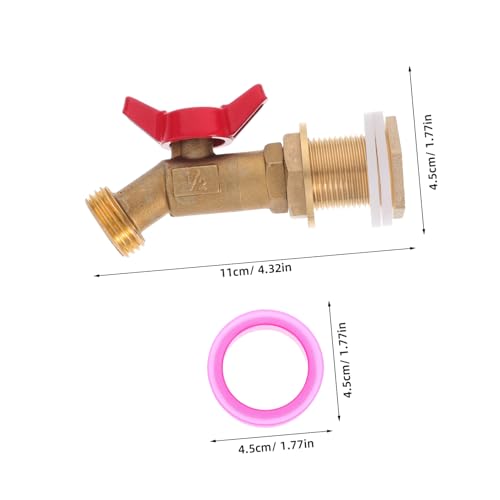 Cabilock Water Tank Hose Adapter Rain Barrel Connection Set 1/2 Brass Ball Valve Outdoor Spigot Leakproof Design