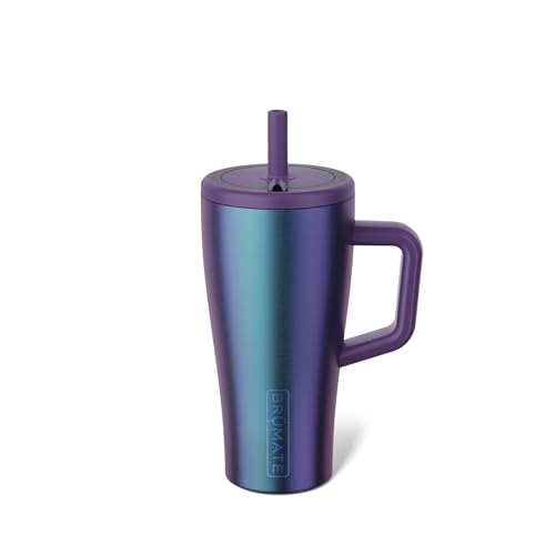 Image of BruMate Era 20 oz Tumbler with Handle and Straw | 100% Leakproof Insulated Tumbler with Lid and Straw | Made of Stainless Steel | Cup Holder Friendly Base | 20oz (Dark Aura)
