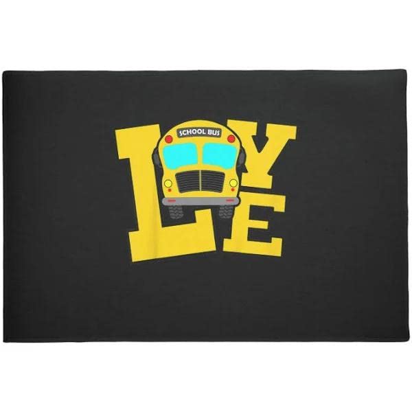 Ensound Back to School School Bus Driver Love Doormat,Novelty Flannel Floor Mat with Non-Slip Rubber,School Bus Driver Home Decorative Welcome Doormat 36x24 Inch