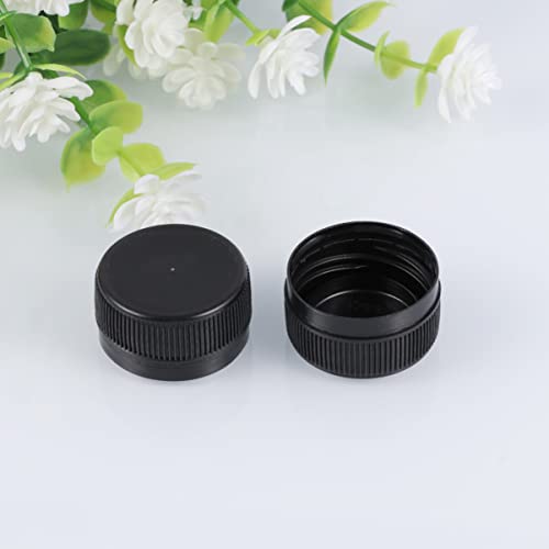 Image of Healifty 100Pcs Black Bottle Caps 1.18In Diy Bottle Cap Covers for Water Bottles Reusable Replacement Lids for Crafts Kids Art Projects Home Education Kindergarten