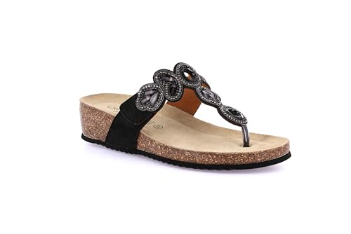 Grunland Chanclas Joya con | MEMI CC0082, Negro , 36 EU