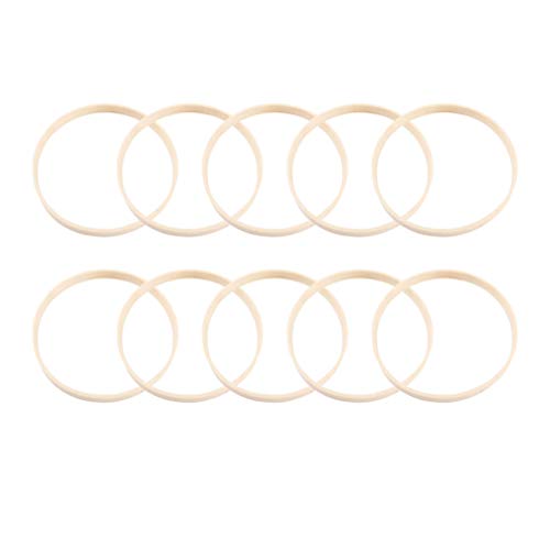 Anéis de madeira STOBOK 12 peças, 10 cm, argolas de macramê, anéis de bambu apanhador de sonho, argo