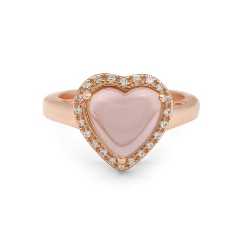 Bague solitaire quartz rose en cœur pour sublimer vos tenues bohèmes chic