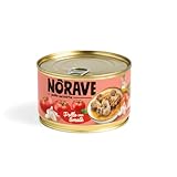 Norave Pollo con Tomate - Carne de Pollo en Conserva 400g x 7 Unidades | Receta Tradicional Española | Rica en Proteína | Comida Preparada Lista para Servir |