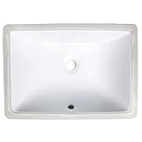 Zeek Undermount Bathroom Sink 16x11 Small Rectangle Narrow Vanity Sink - White - Fits 18 Inch Vanity
