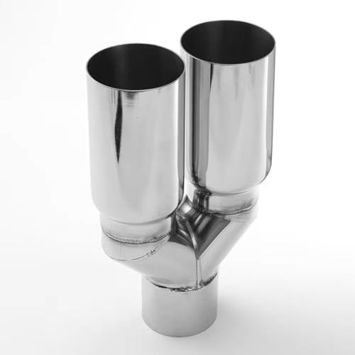 Tubo de escape universal de 63mm con silenciador doble y salida en Y para coches 7