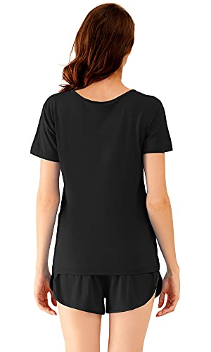 Image of WiWi Viscose from Bamboo Pajamas Set for Women Super Soft Short Sleeve Cooling Summer Plus Size Pjs Sets Sleepwear S-4X
