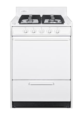 Image of Summit 24" Gas Range, Natural Gas Range, 2.92 cu.ft Oven, 4 Burners, White- WTM6107IS