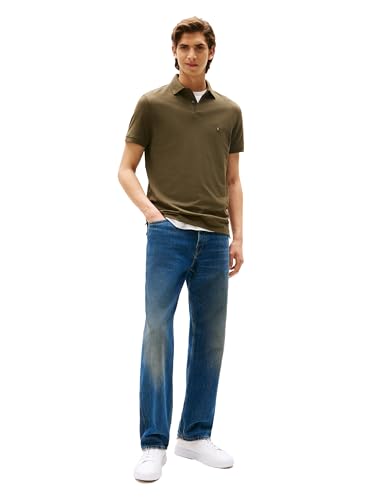 Image of Tommy Hilfiger Men's Short Sleeve Polo Shirts in Regular Fit With Stretch and Organic Pique Cotton