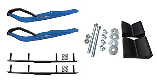 C&A Pro Blue Razor Snowmobile Skis w/ 4