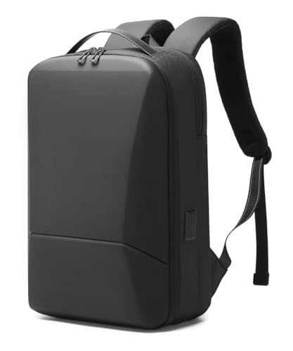 GYakeog Mochila para ordenador portátil para hombre de negocios de 15,6 pulgadas, ampliable con puerto de carga USB, resistente al agua, bolsa de ordenador de trabajo profesional, mochila rígida