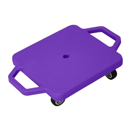 Menolana Indoor Scooter Board with Handles with Casters Gross Motor Toy Square Sit Down Scooter for Gym Backyard Homeschool Boys Girls, Violet