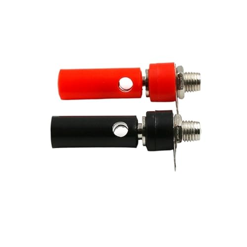 Conector banana de 4mm rojo J072 macho hembra para evitar cortocircuitos en fuentes de alimentación 6