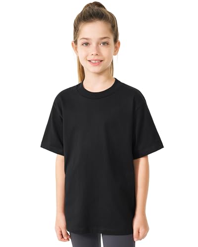 Stelle Girls Boys Short Sleeve T-Shirts Cotton Crewneck Tops Basic Tees Summer Casual Tops 5-15 Years