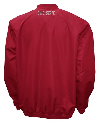 2Bhip NCAA Ohio State Adult Red Lightweight V-Neck Windbreaker Wind Shirt Pullover Jacket For Men2