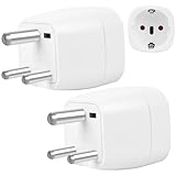 JOAASU Adaptador Enchufe India,2 Piezas Adaptadores de Enchufe India, Adaptador de Viaje Tipo D, Adaptador de Viaje de Alemania a India, Adaptador de Viaje India, para India, Sri Lanka, Nepal(Blanco)